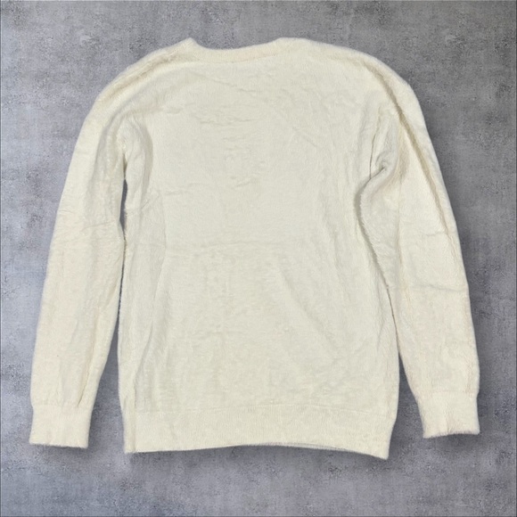 Kenzo Kids‎ Faux Fur Logo Sweater 14Y Fits Women XS Off White K15592 - Picture 3 of 7